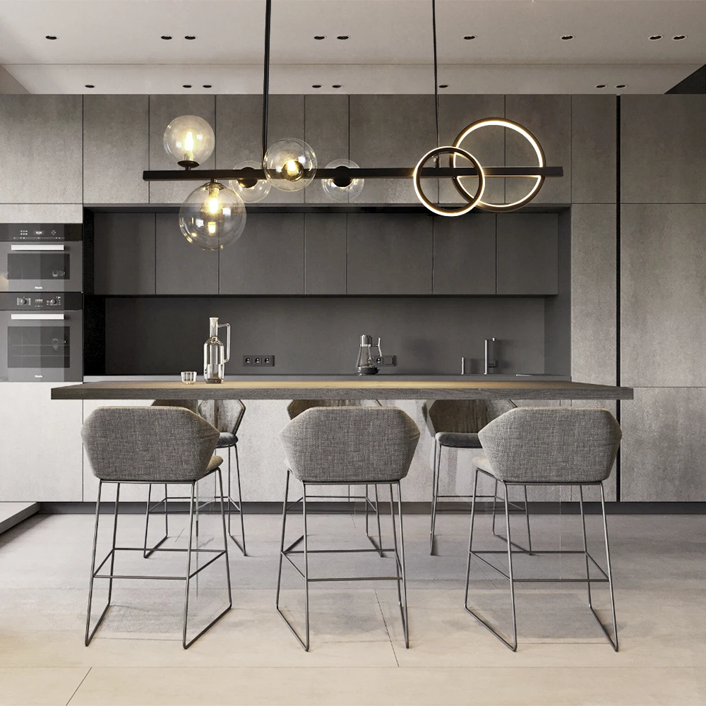 Offerte Artpad Lampade A Sospensione Moderne A Bolle Di Vetro Europee Per Sala Da Pranzo Lampade A Sospensione A Staffa Lunga Nera Per Bar Scala Cucina Ristorante