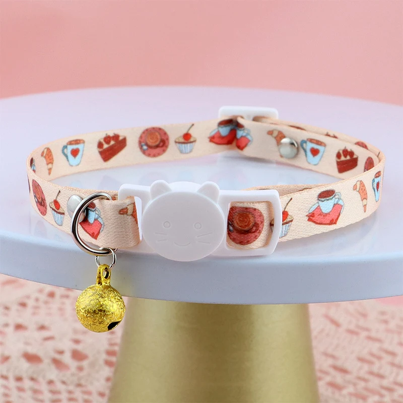 

Cute Fruit Print Cat Light Collar Bell Pendant Pet Dog Neck Belt Collars Kitten Accessories Pet Product Multicolor Cat Collar