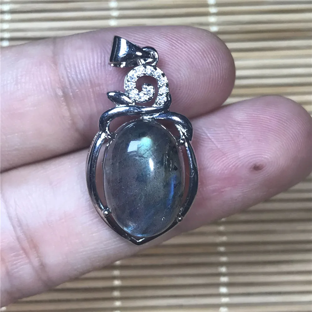 100% натуральный лабрадорит бусы кулон для женщин подарок леди 27x16x9 мм исцеляющий