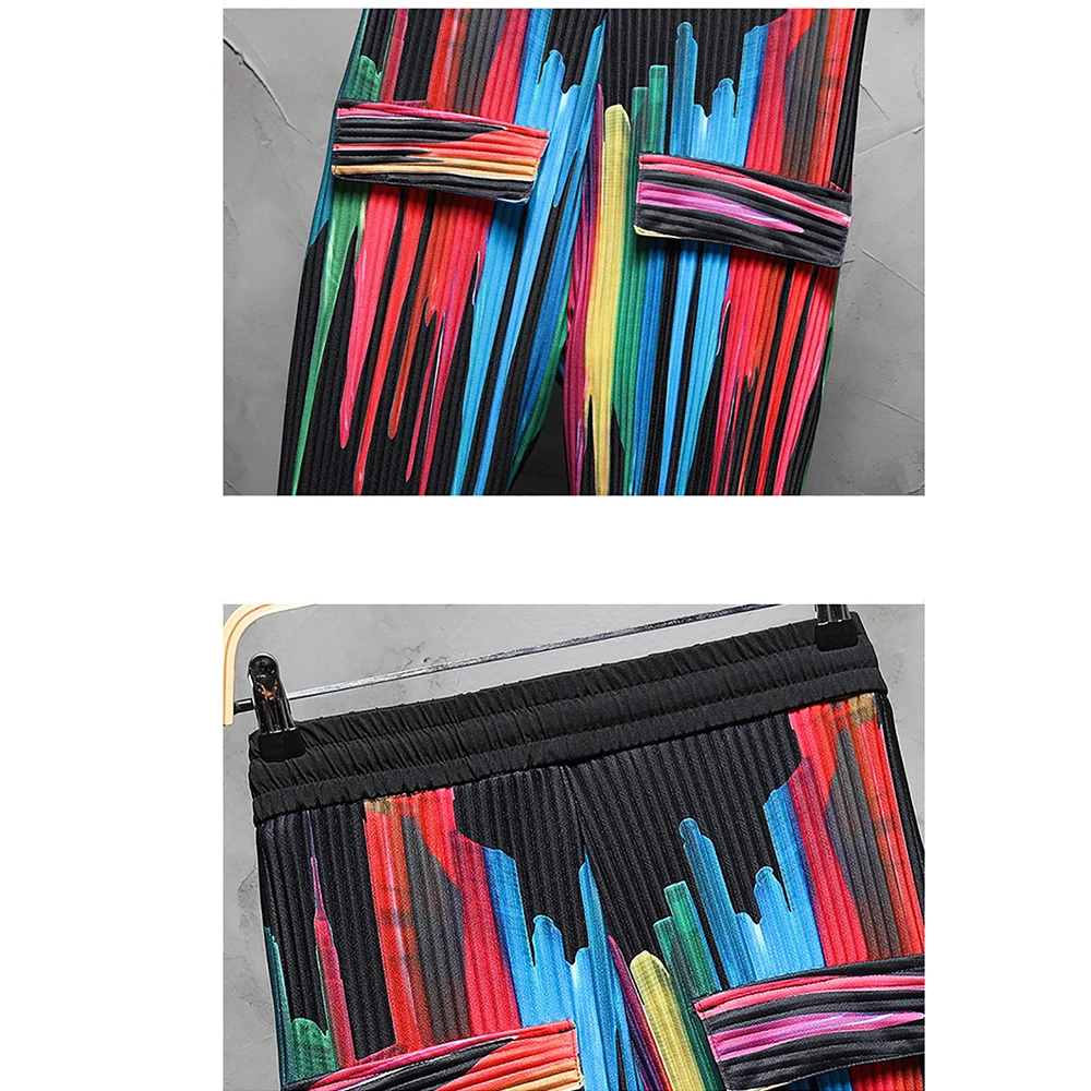 

Street Fashion Summer Men's Colorful Casual Pants Belt Black Thin Pants Men's Trousers Elastic Waist Slim Fit Men Outdoor Pants