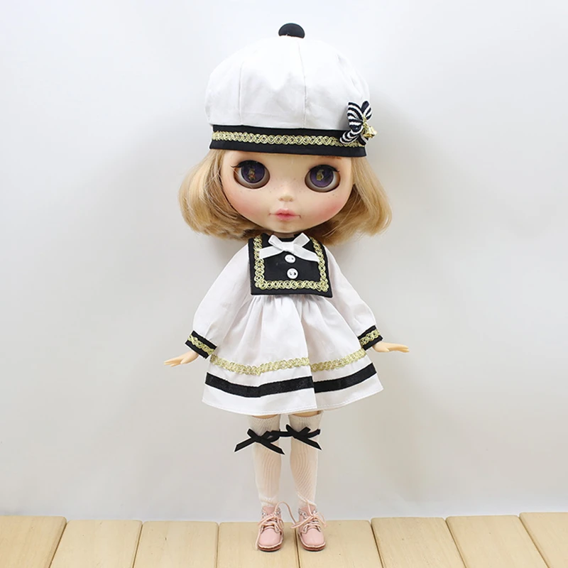 ICY DBS Blyth doll licca campus платье униформа костюм одежда белые чулки | Игрушки и хобби