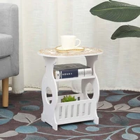 creative mini round coffee table bedside table plate tray sofa side table home living room storage rack coffee tables