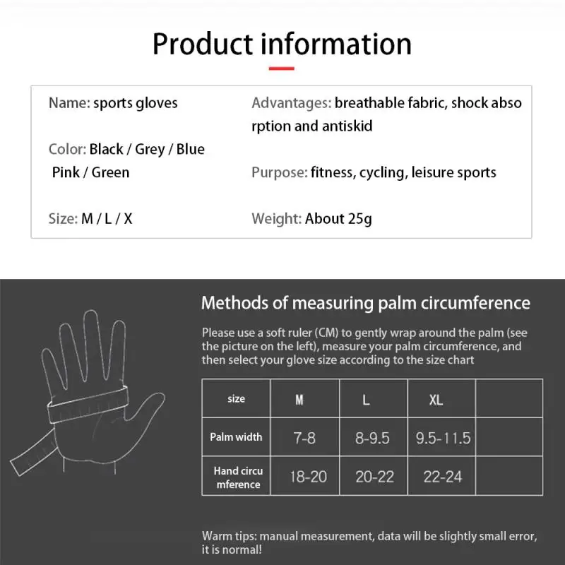 

Cycling Anti-slip Anti-sweat Men Women Half Finger Gloves Breathable Anti-shock Sports Gloves Breathable Bike Bicycle Glove