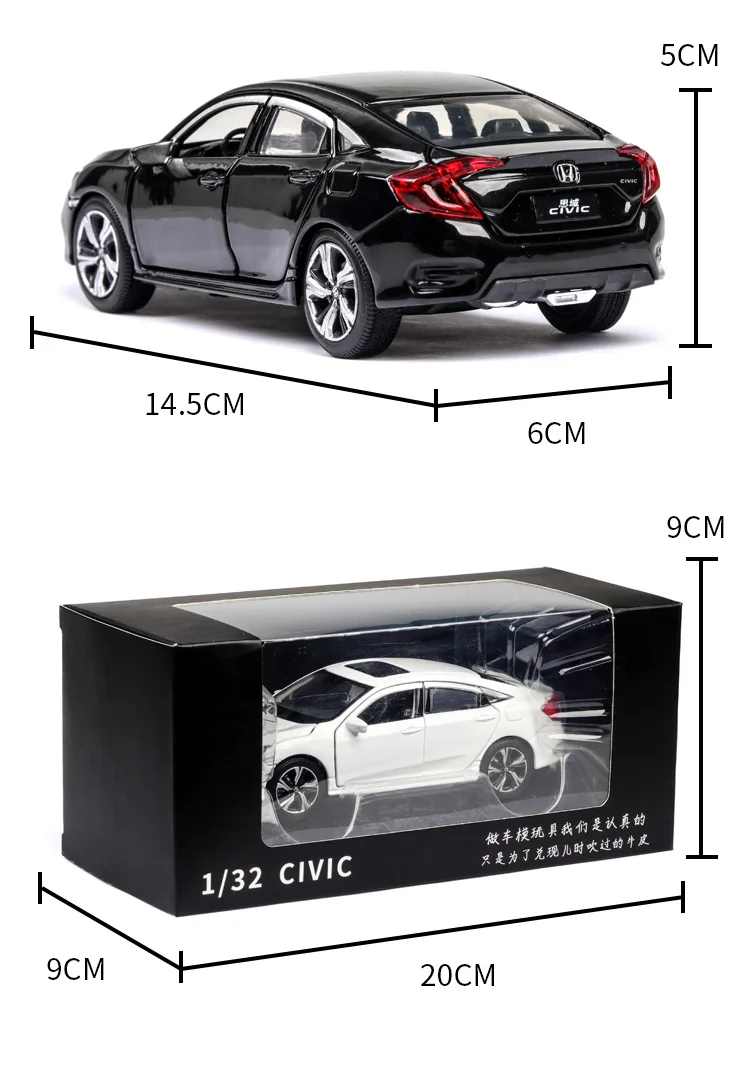 1/32 Новинка Honda Civic игрушечные машины сплав литья под давлением металлический Литье Свет Звук автомобиль игрушки для детей мальчиков Игрушки