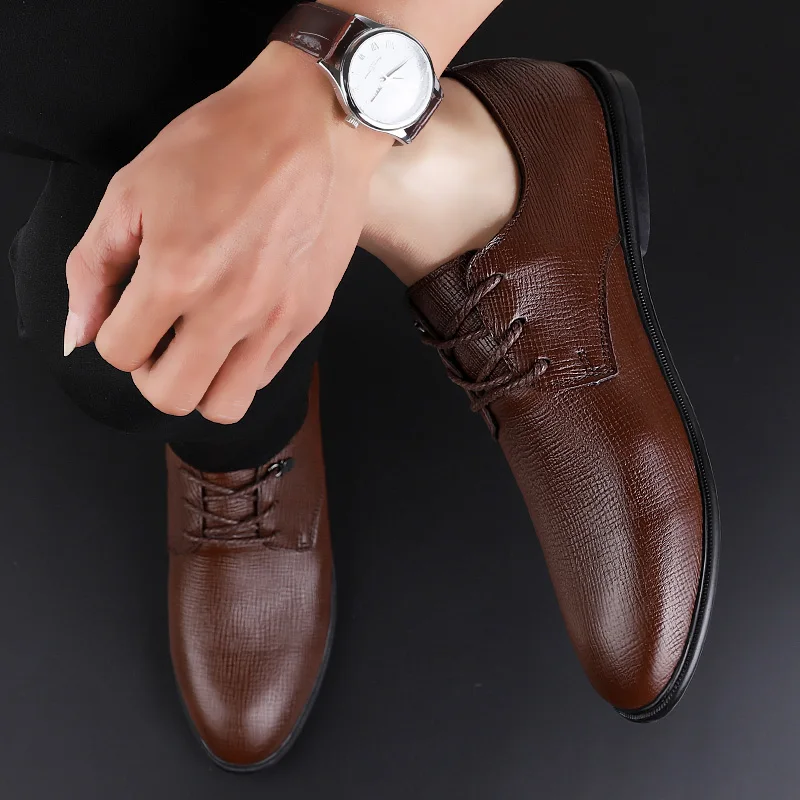 Туфли мужские из натуральной кожи Классические мягкие лоферы без застежки