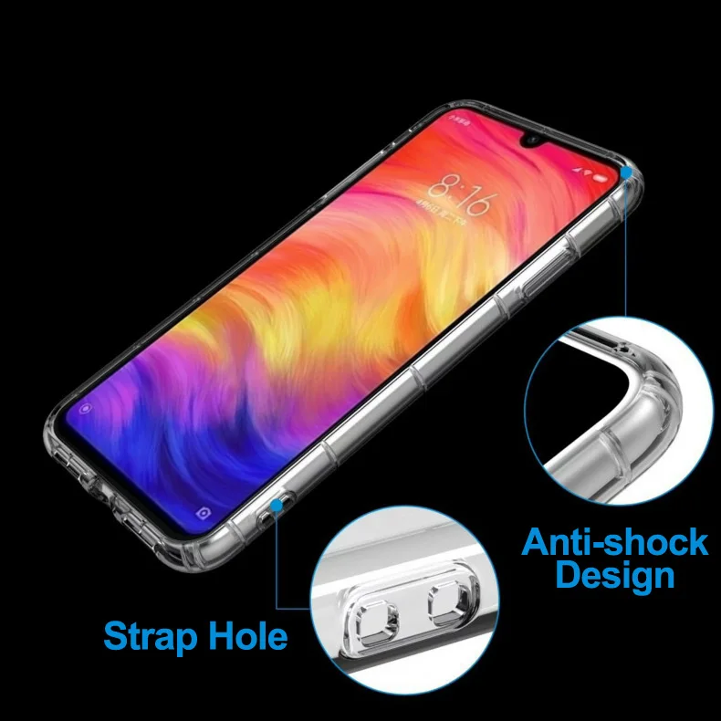 ТПУ чехол для Xiaomi Redmi Note 7 прозрачный силиконовый мягкий Чехол |