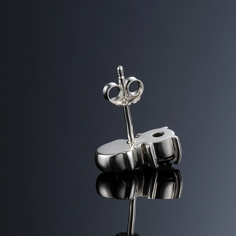 

Black Awn New Skull 925 Sterling Silver Black Spinel Trendy Engagement Earrings for Women Fine Jewelry Gift I169