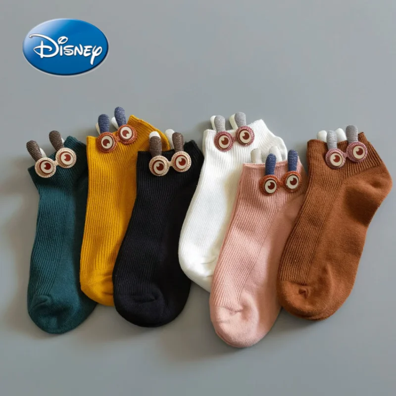 

4 Pair Disney socks female cute socks spring, autumn and winter short tube cartoon shallow mouth socks trend wild students