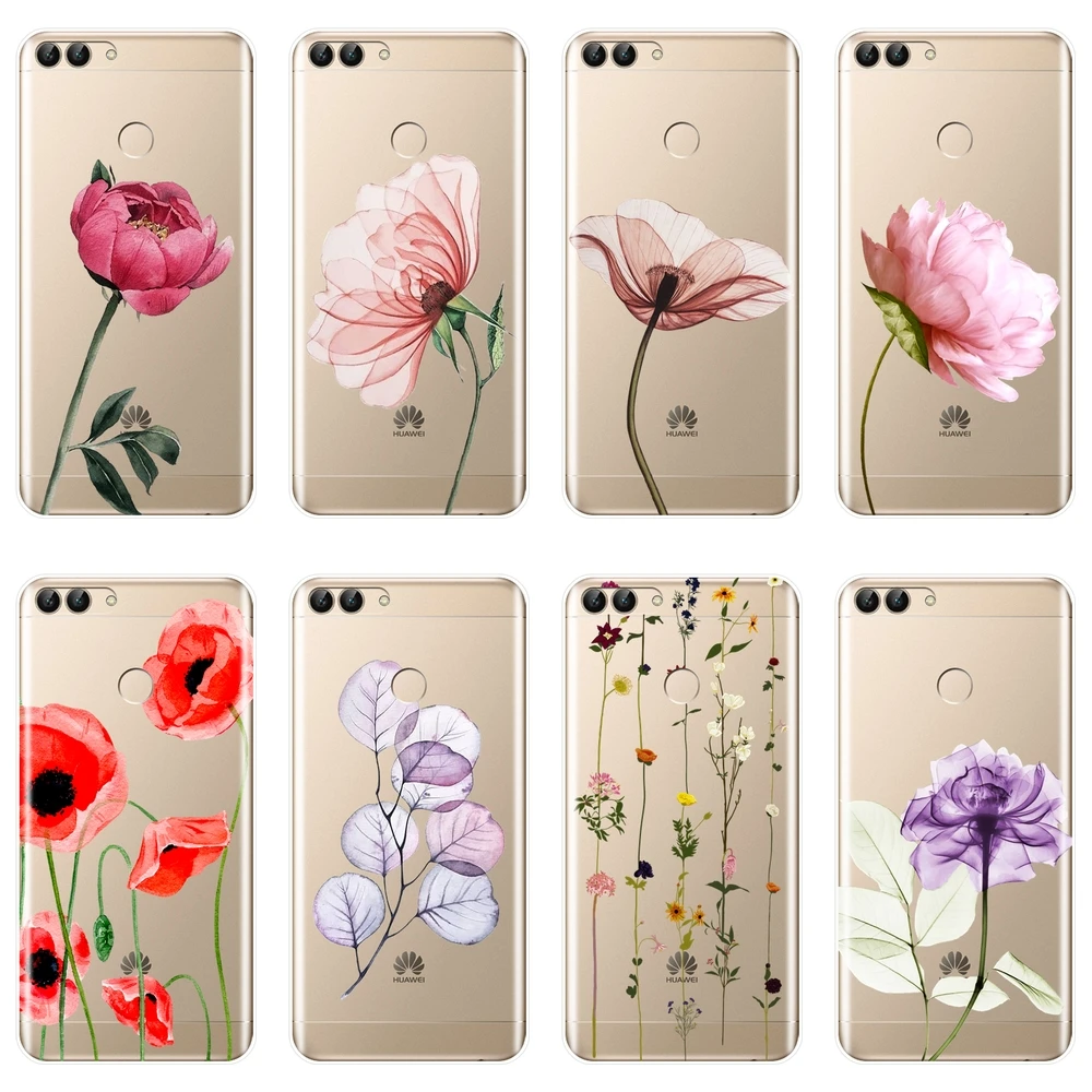 Задняя крышка для Huawei P8 P9 P10 P20 Lite Pro Plus 2017 P умный силиконовый розовый и красный