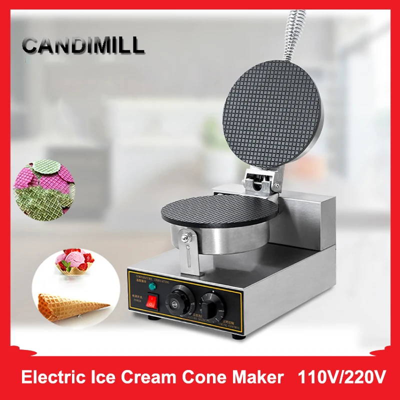 Máquina eléctrica para hacer rollos de huevo, máquina para hacer conos de waffles, antiadherente, placa de hierro para gofres, horno para tartas