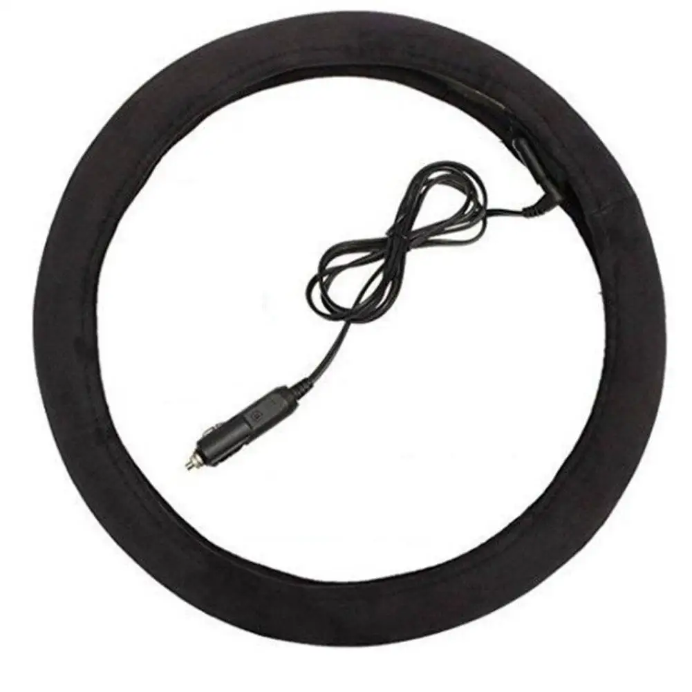 

Dc 12v Winter Universal Car Steering Wheel Covers Warmer Heating Grip Lighter Plug Heater Keep Warm 37-38cm Steering Case