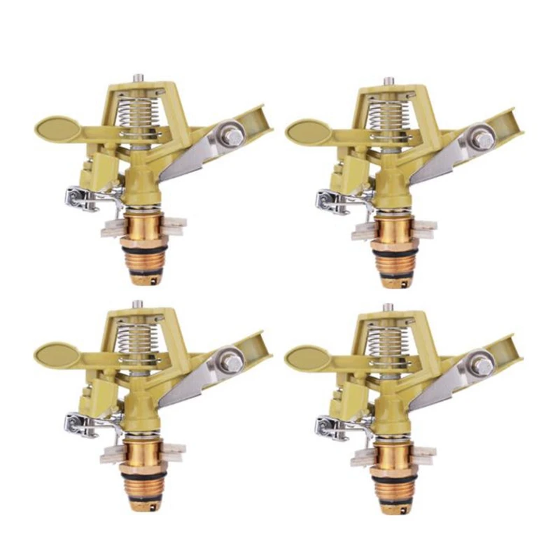 

4Pcs 1/2 Inch Heavy Duty Impact Sprinkler Head Perfect for Watering Large Gardens Hose End Sprinklers Watering Tools