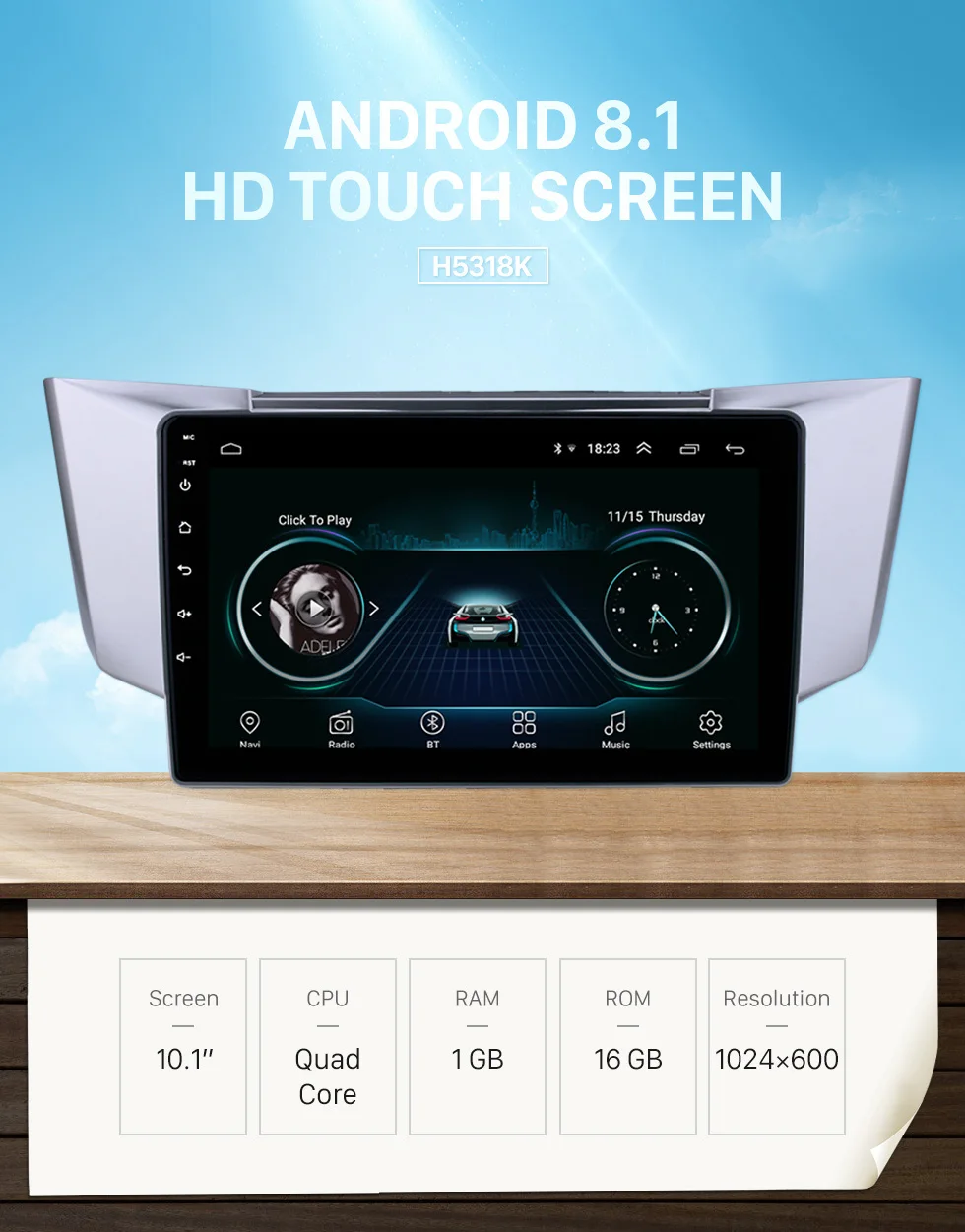 Seicane Android 8,1 2din gps 10,1 дюймов для автомобиля 2003-2010 Lexus RX300 RX330 радио головное устройство плеер Поддержка TPMS DAB+ Зеркальное соединение