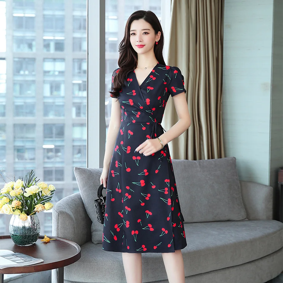 2021 в винтажном стиле Модель размера плюс пляжное платье миди Корейском Сезон