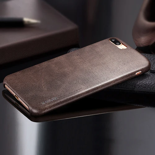 brown phone case Для iPhone XS Max 6,5 X XS 5,8 XR 6,1 чехол для телефона X-Level роскошный Винтажный чехол из искусственной кожи чехол для iPhone 7P 8P 5,5 7 8 4,7 чехол Funda - Цвет: brown phone case