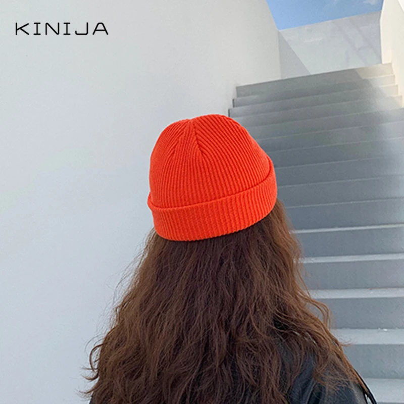 Мужская и женская модная шерстяная Осенняя шапка карамельного цвета с арбузом