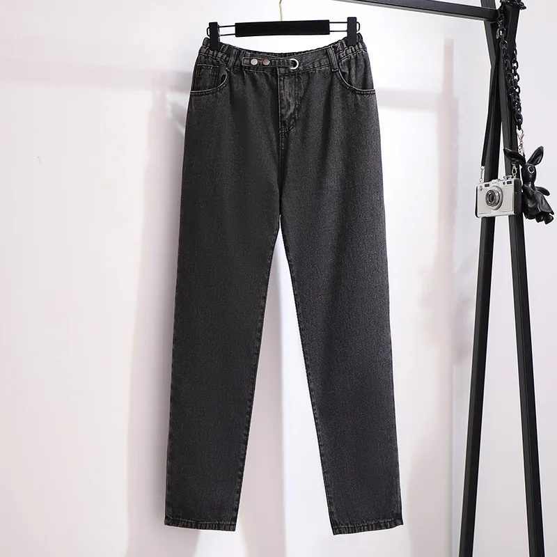 Новые женские осенне-зимние технические джинсы для женщин большие свободные