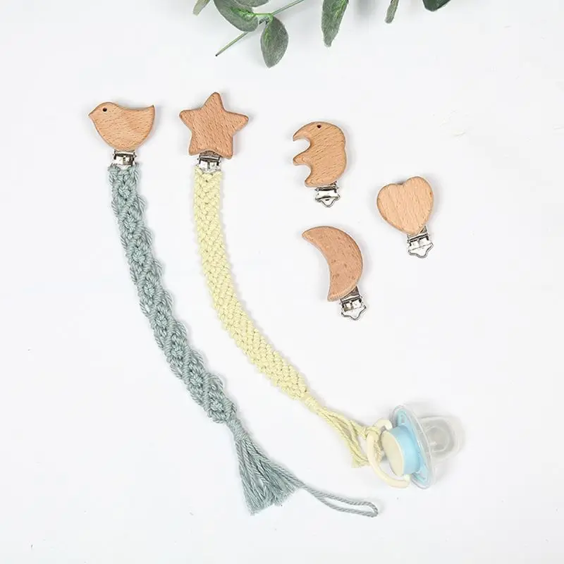 

Baby Teething Pacifier Chain Cotton Rope Woven Chewable Soother Nipple Holder Q1FE