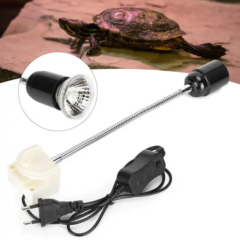 UVA / UVB Reptile Heat Lamp with Clip-on Bulb Holder Full Spectrum Turtle Tortoises Basking Heating Bracket 220V E27 | Дом и сад