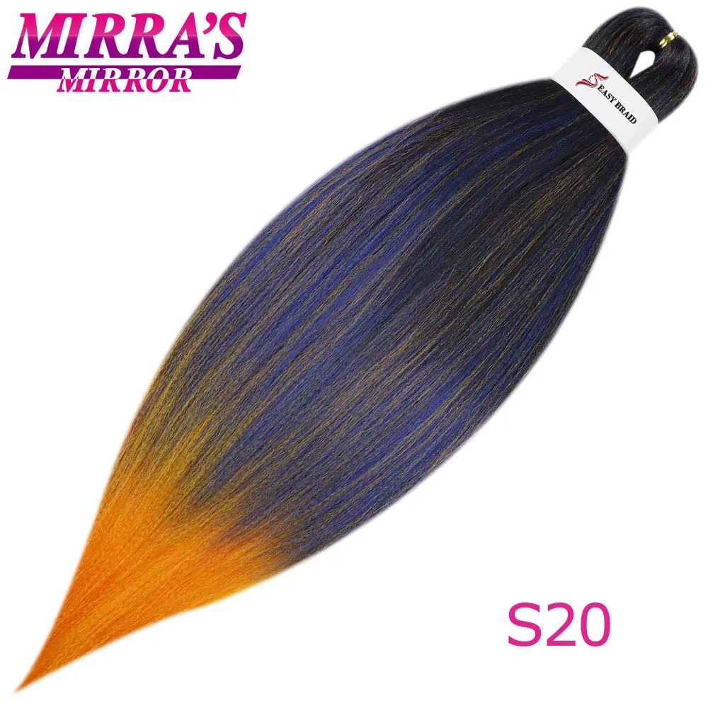 S20 Mirra's Mirror's Mirra's Mirror, косички для волос, Омбре, предварительно растягивающиеся плетеные волосы, синтетические волосы кроше для наращивания 2" 26" EZ Professional - Цвет: S20