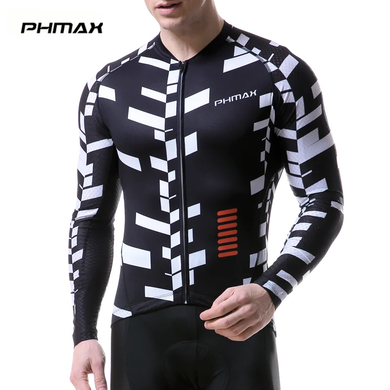 PHMAX Мужская велосипедная майка с длинным рукавом дышащая одежда быстросохнущая
