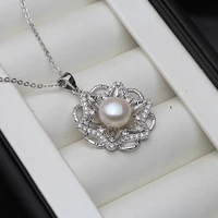vintage freshwater natural pearl pendants for women925 sterling silver necklace chain 45cm fine jewelry