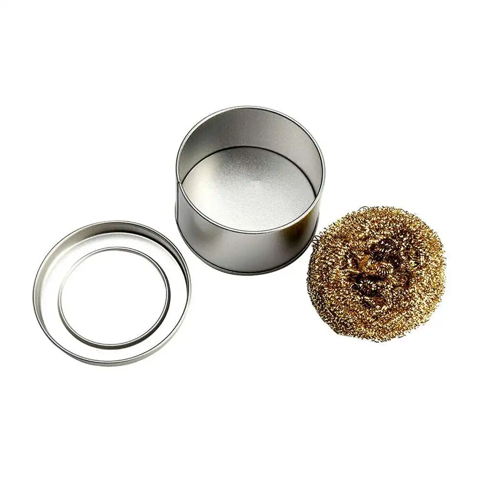 

3 Pcs/Set Soldering Solder Iron Tip Cleaner Soldering Iron Mesh Copper Wire Cleaner Ball Metal Dross Box Clean Filter Ball