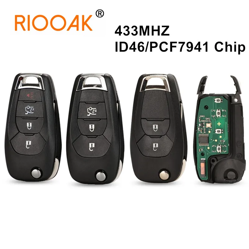 Ключ дистанционного управления с кнопкой 2/3/4 для Chevrolet Cruze Avo 2014-2018 433 МГц ID46 PCF7941 |