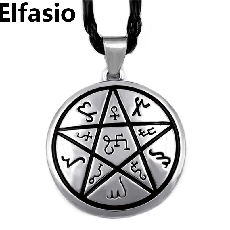 

Alchemical Theban, Heremetic Wiccan Pentacle Star, языческий амулет, мужской, для мальчиков, Оловянный кулон с ожерельем, оптовая продажа, ювелирные изделия LP323