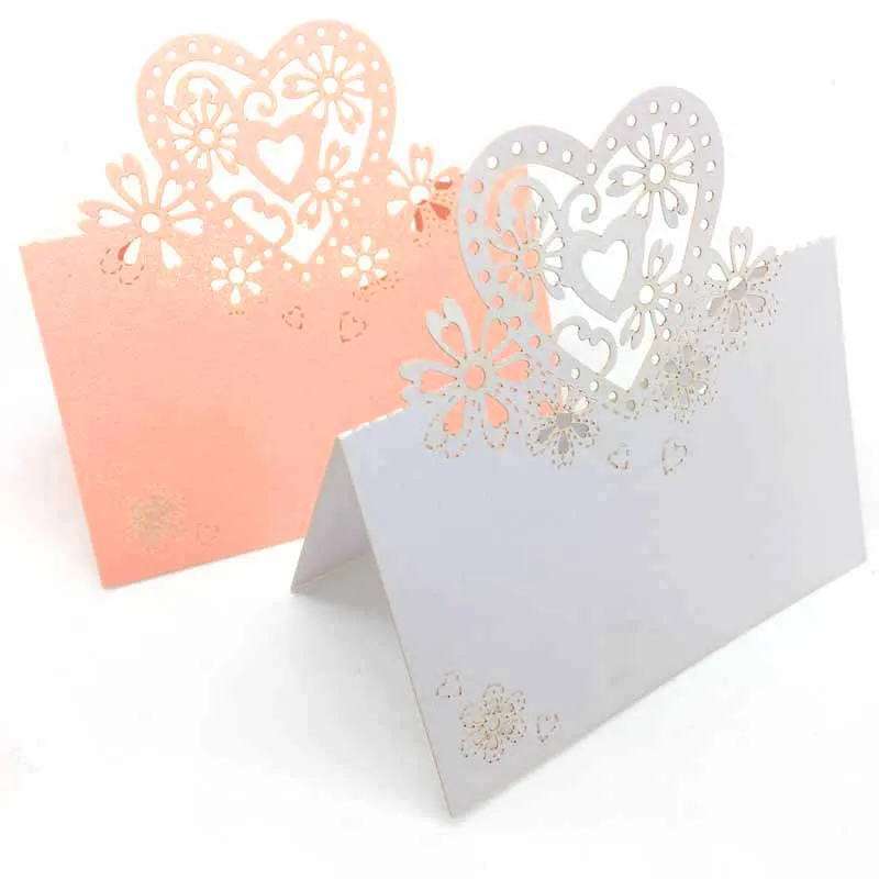 50 шт./упак. Полые Любовь Сердце Лазерная резка свадьба декор стол имя место карты