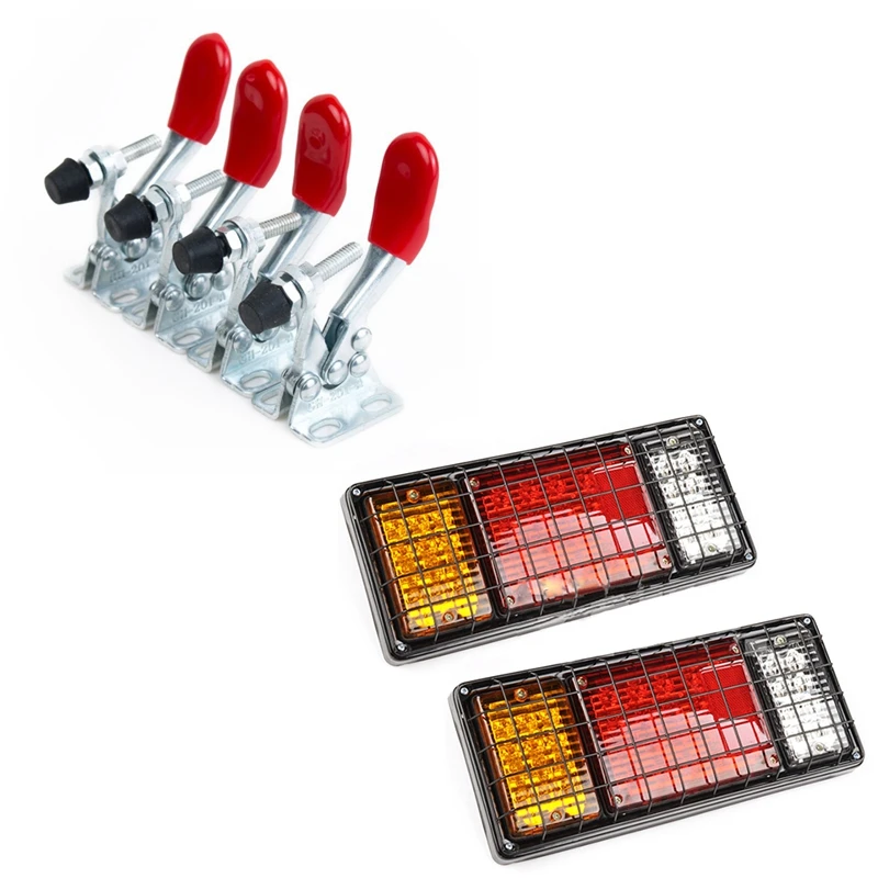 

9Pcs Hand Tool Toggle Clamp Antislip Red Horizontal Clamp Quick Release Tool 201-B & 201-A