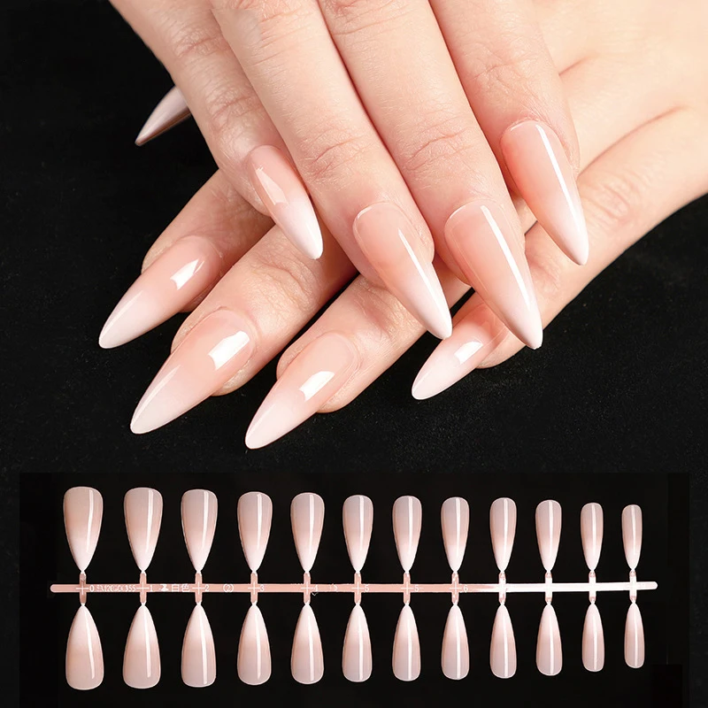 

False Nails Long Pointed Nail Stickers Complete Nail Stickers 24 Pieces of Nail Stickers With Glue CIN6 899