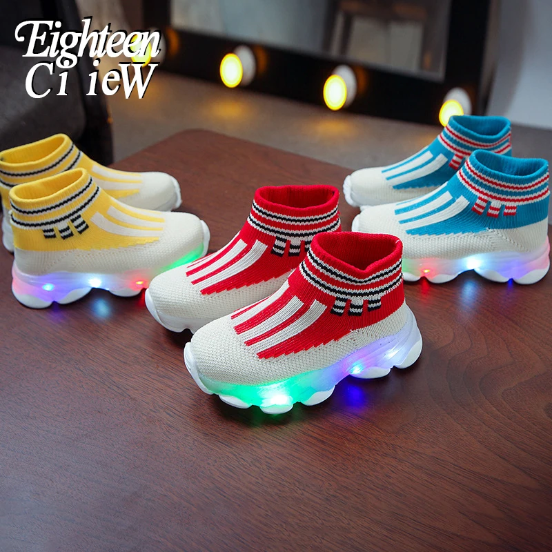 

Size 21-30 Children's Shoes with Light Kids Led Shoes Luminous Socks Sport Run Sneakers Shoes Sapato Infantil Light Up Shoes