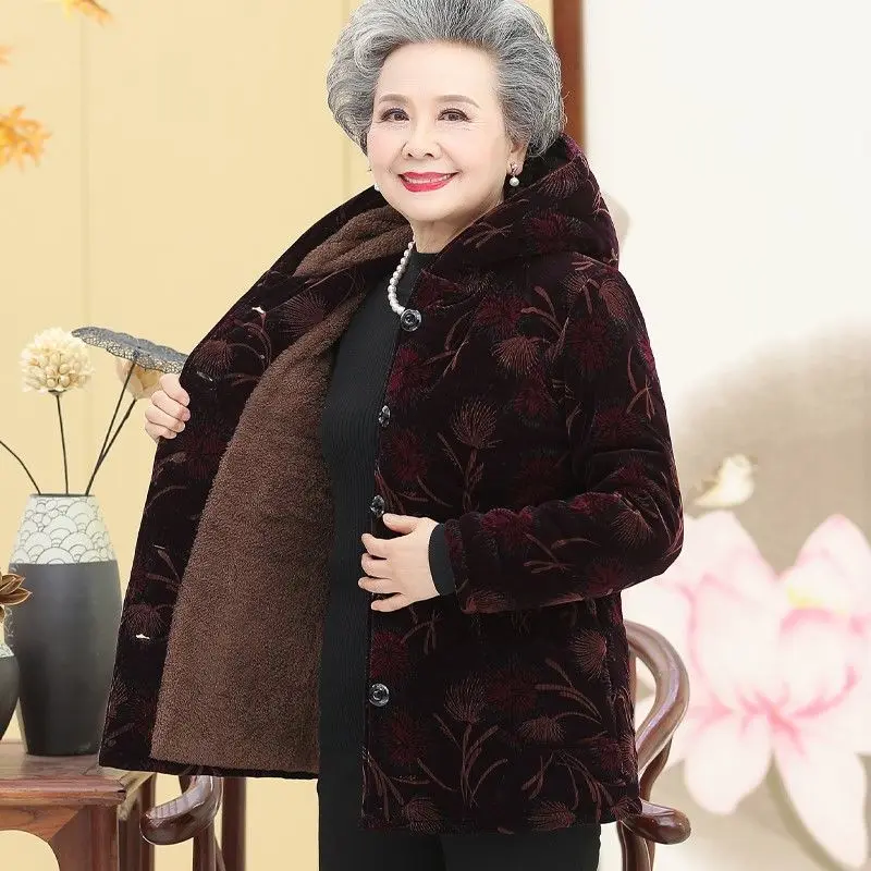 

Новинка 2020, женская зимняя куртка с хлопковой подкладкой для мам среднего возраста, толстое теплое вельветовое пальто, большой размер 5XL, па...