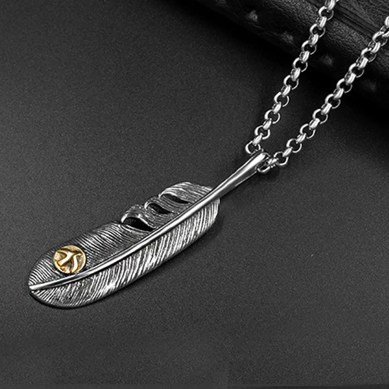 Мужские ожерелья подвески из нержавеющей стали с перьями подарки для женщин 2020