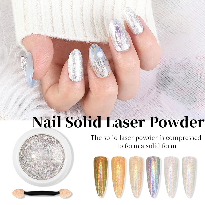 Пудра с зеркальным блеском для ногтей Non-Fly пудра металлического эффекта