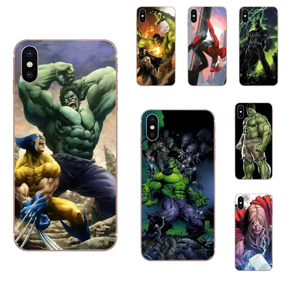 Халк против Тора Марвел из Мстителей Hero для Apple iPhone 4 4s 5 5C 5S SE 6 6S 7 8 Plus X XS Max XR задние