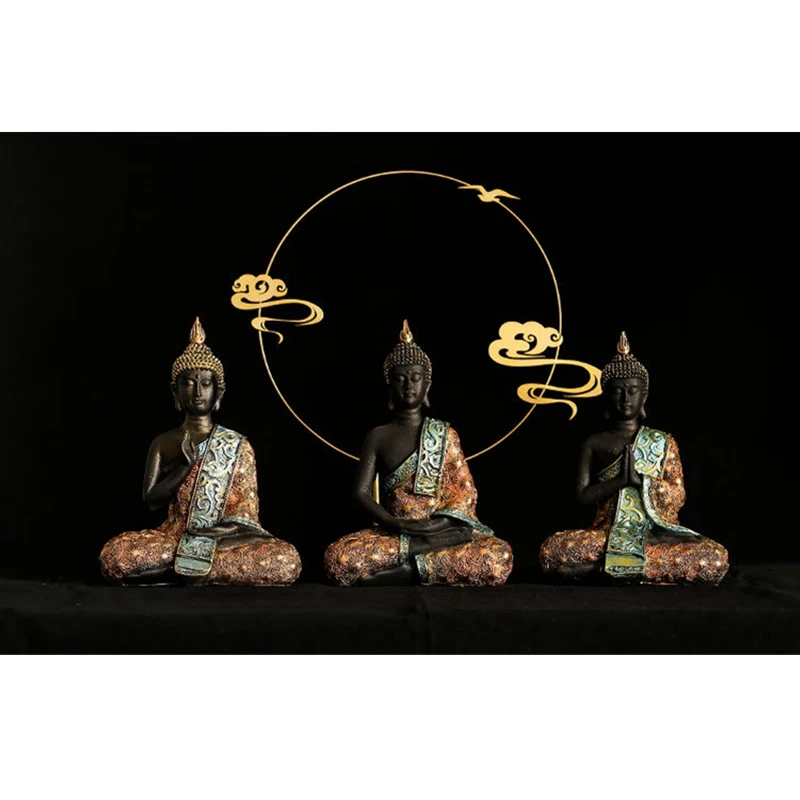 Украшение для дома статуя будды ручной работы Зеленая Смола таиландский Будда