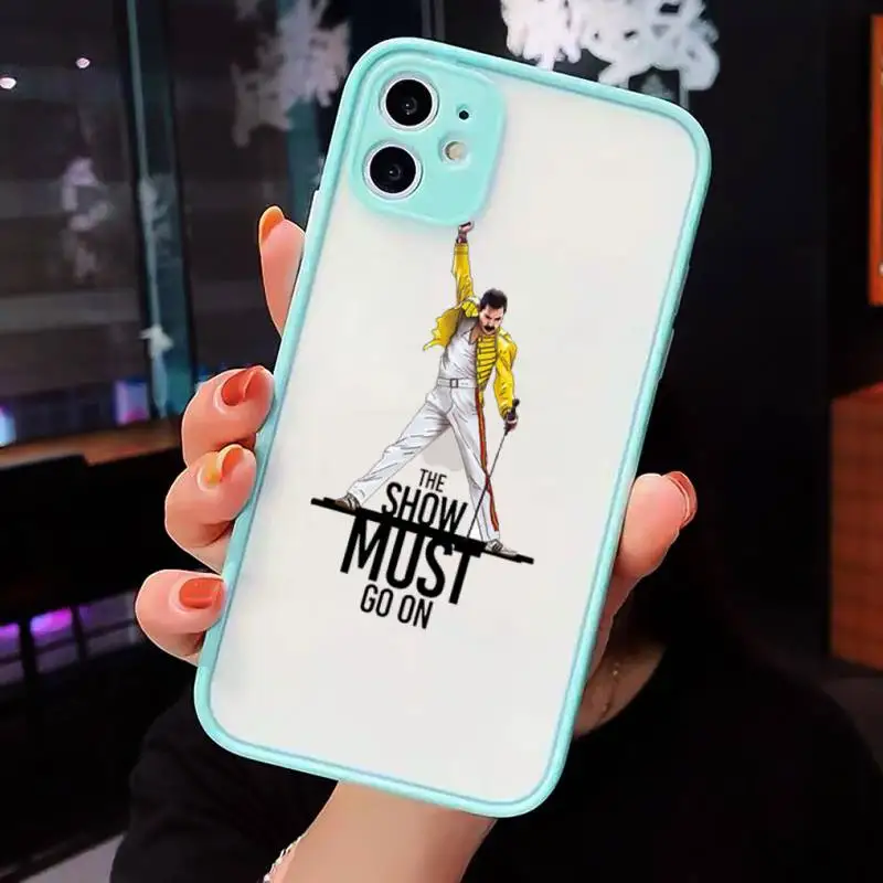 

Freddie Mercury Queen band Phone Cases matte transparent For iphone 7 8 11 12 plus mini x xs xr pro max cover