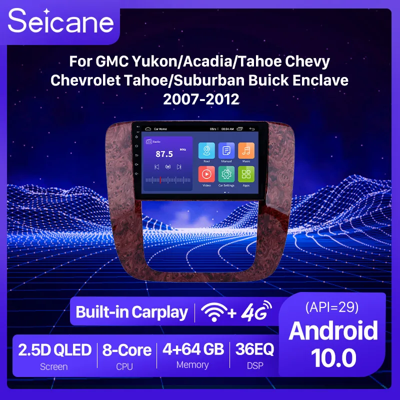 Автомобильный GPS RodioPlayer Seicane Android 10 0 2 Гб для 2007-2012 GMC Юкон/адиая/Тахо Шевроле