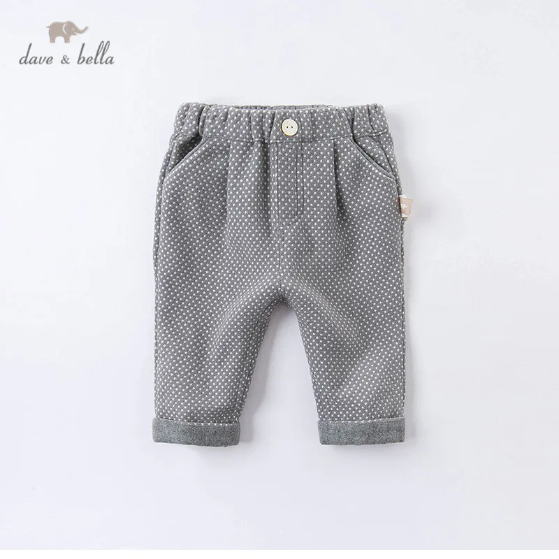DB14829 dave bella autumn baby girls fashion dots pockets pants children full length kids infant toddler trousers | Мать и ребенок