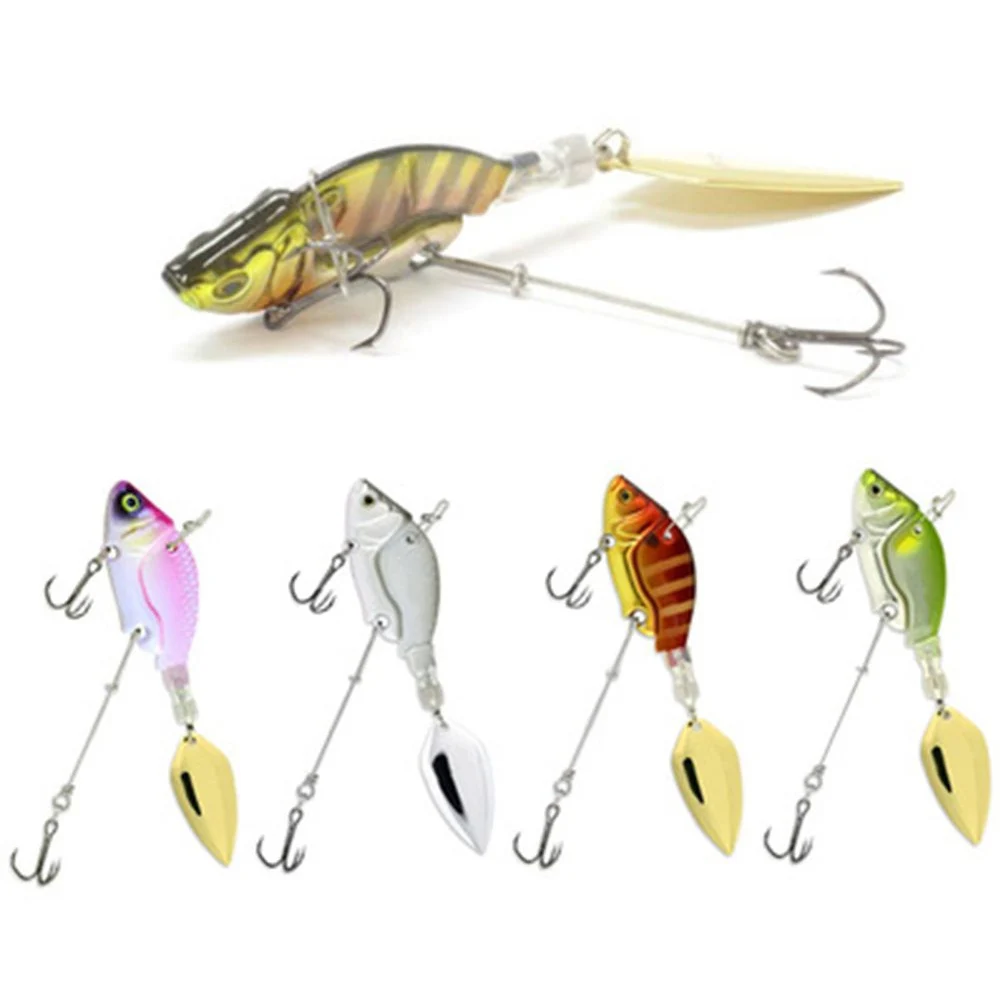 

44mm/13.6g VIB Lure Metal Fishing Bait Sinking Tail Spinner Baits Bibe For Bass Pike Perch Fishing Lure Hard Long Shot Crankbait