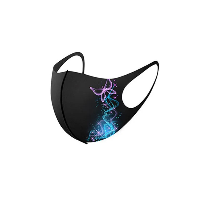 Модные маски с рисунком моющаяся маска для рта из вискозной ткани принтом