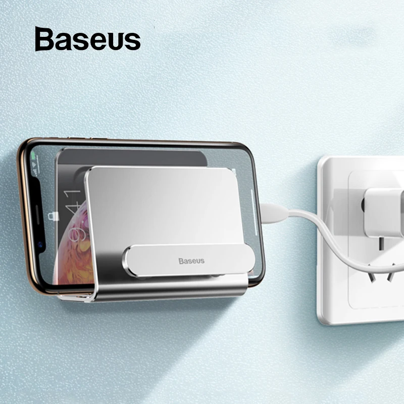 Baseus Алюминиевый держатель для телефона для iPhone Xs Max настенный держатель клейкая Подставка для мобильного телефона держатель для redmi note 7