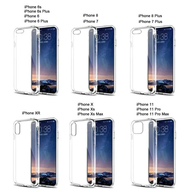 

Ultra Thin Clear Transparent Soft TPU Case For iPhone 11 Pro XS Max XR X 8 7 6 6s Plus Phone Case Cover