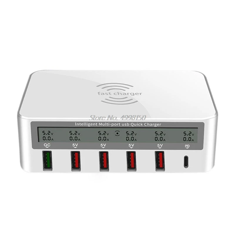Универсальное быстрое зарядное устройство 100 Вт 5x USB QC 3 0 и Type C PD адаптер