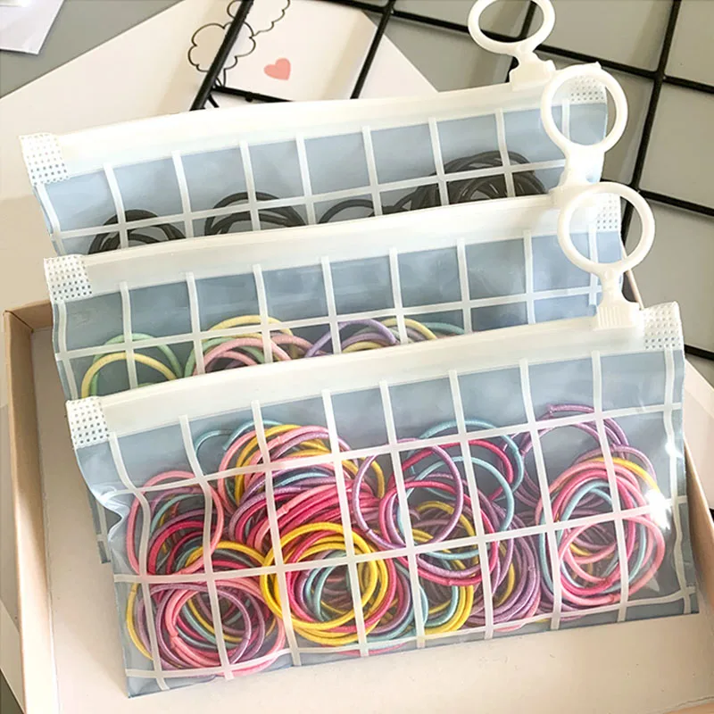 100 шт./компл. женские Украшения для волос детская цветная Резиновая лента девочек