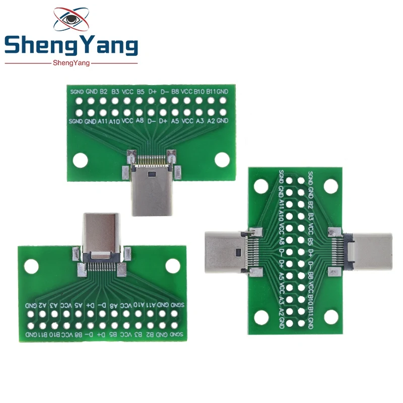 Разъем Type-C штекер-гнездо USB 3.1 тест адаптер для печатной платы Type C 24P 2 54 мм разъем