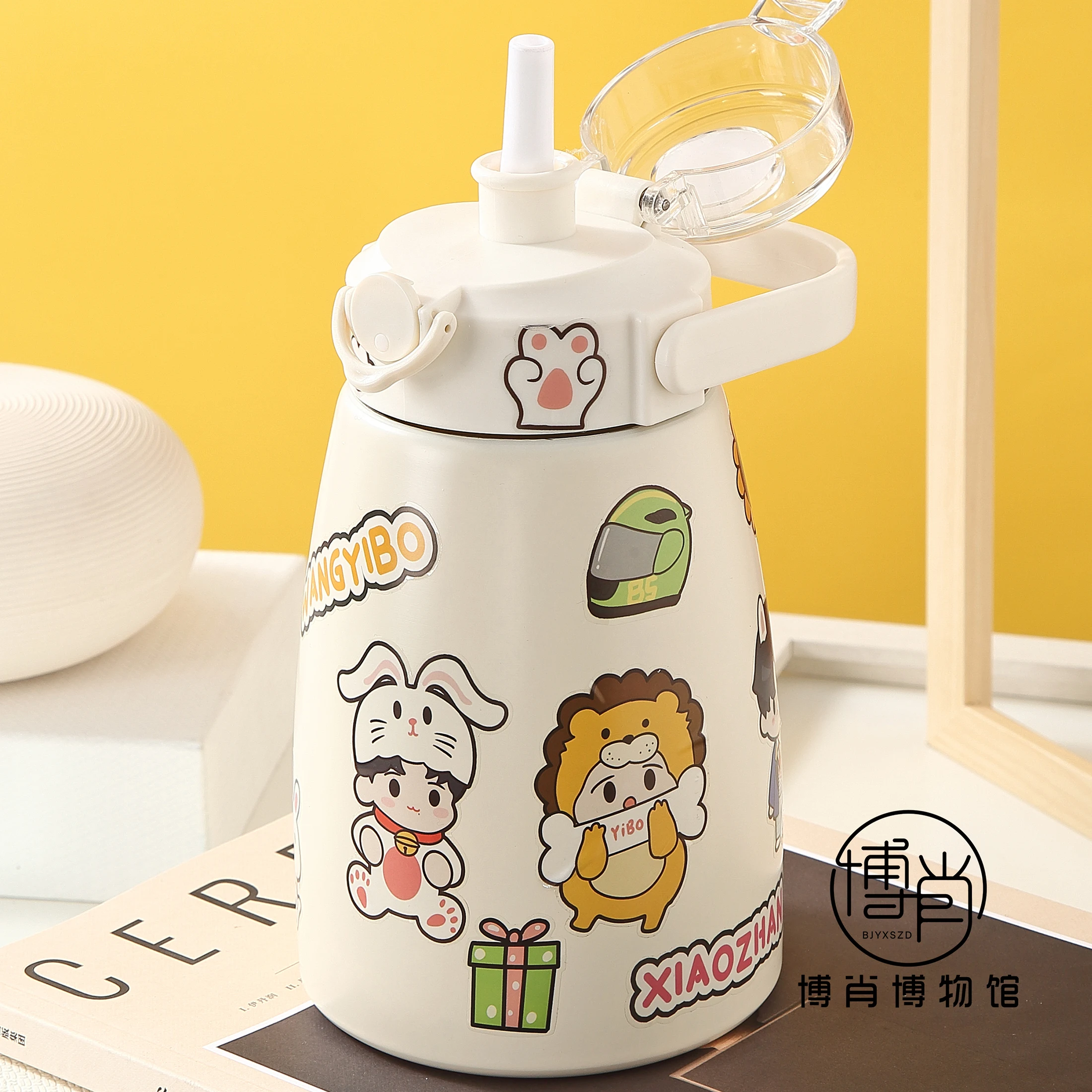 

Anime The Untamed Wang Yibo Xiao Zhan Straw Stainless Steel Vacuum Cup Cartoon Thermos Cup Portable Water Bottle Xmas Gifts