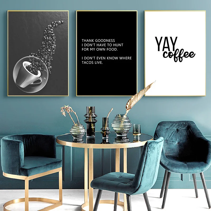 Абстрактная Картина на холсте с изображением кофейных зерен символов животных